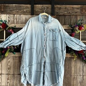 Three Bird Nest Sky Blue Denim Shirt